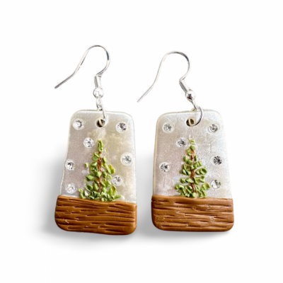 Clay Earrings | Christmas Tree Special