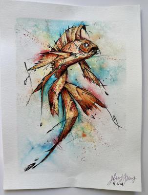 Watercolor | Tropical Fish  9X12